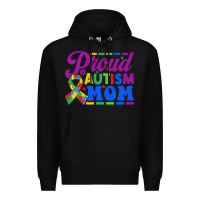 Black Proud Autism Mom Premium Hoodie - CowhideDigitalArt