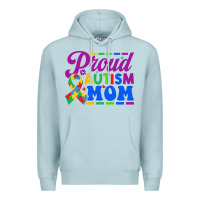 Blue Mist Proud Autism Mom Premium Hoodie - CowhideDigitalArt