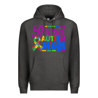 Charcoal Heather Proud Autism Mom Premium Hoodie - CowhideDigitalArt