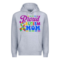 Heather Grey Proud Autism Mom Premium Hoodie - CowhideDigitalArt