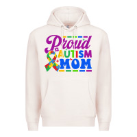 Pale Pink Proud Autism Mom Premium Hoodie - CowhideDigitalArt