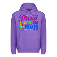 Purple Proud Autism Mom Premium Hoodie - CowhideDigitalArt