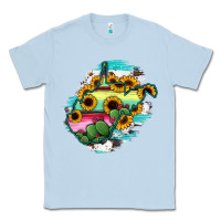 Dusty Blue west virginia map sunflower cactus serape Classic Tee - RanaPortraitStore