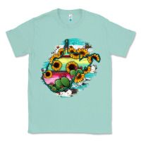 Seafoam west virginia map sunflower cactus serape Classic Tee - RanaPortraitStore