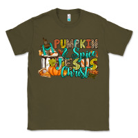 Army Green Pumpkin spice and Jesus Christ Classic Tee - RanaPortraitStore