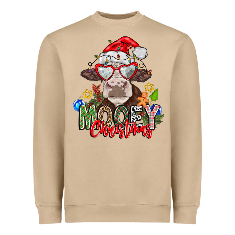 Mooey Christmas Heavyweight Sweatshirt by CowhideDigitalArt | Teevron