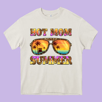 Hot Mom Summer Heavy Core Tee Designed By Barkaloodesign