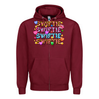 Burgundy Swiftie Swiftie Valentines Zipper Hoodie - CowhideDigitalArt