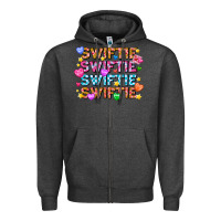 Charcoal Heather Swiftie Swiftie Valentines Zipper Hoodie - CowhideDigitalArt
