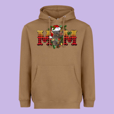 Christmas Koala Mom Heavyweight Hoodie Designed By Barkaloodesign
