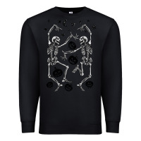 Black halloween dancing skeletons Premium Sweatshirt - BarkalooDesign