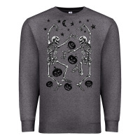Charcoal Heather halloween dancing skeletons Premium Sweatshirt - BarkalooDesign