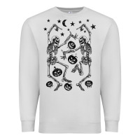 Dove Grey halloween dancing skeletons Premium Sweatshirt - BarkalooDesign