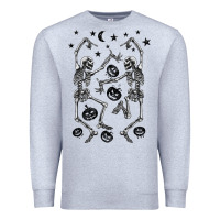 Heather Grey halloween dancing skeletons Premium Sweatshirt - BarkalooDesign