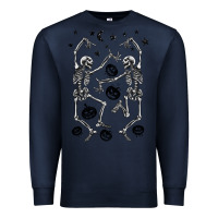Navy halloween dancing skeletons Premium Sweatshirt - BarkalooDesign