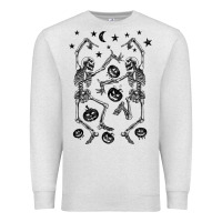 Oatmeal Heather halloween dancing skeletons Premium Sweatshirt - BarkalooDesign