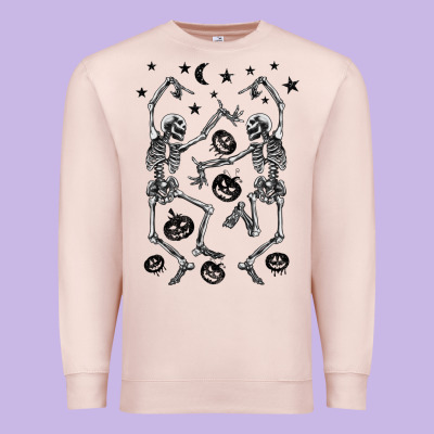 Halloween Dancing Skeletons Premium Sweatshirt Designed By Barkaloodesign