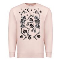 Pale Pink halloween dancing skeletons Premium Sweatshirt - BarkalooDesign