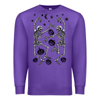 Purple halloween dancing skeletons Premium Sweatshirt - BarkalooDesign