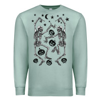 Seafoam halloween dancing skeletons Premium Sweatshirt - BarkalooDesign