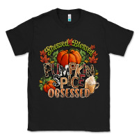 Black Stressed blessed pumpkin spice obsessed Fall Classic Tee - NancyCooperArtShop