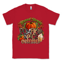 Red Stressed blessed pumpkin spice obsessed Fall Classic Tee - NancyCooperArtShop