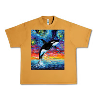 Peanut Butter Orca Killer Whale Starry Night Colorful Ocean Art By Aja Urban Heavy Tee - trangStudio