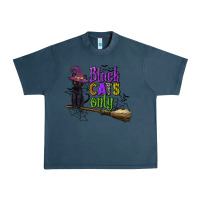 Midnight Navy black cats only Urban Heavy Tee - CowGirlArtShop