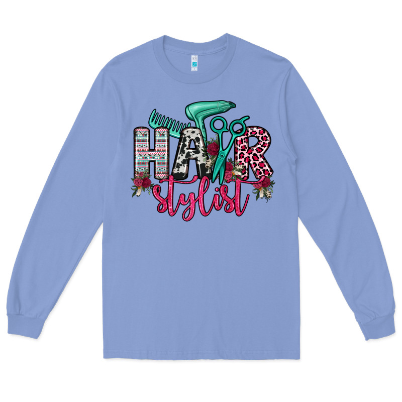 Hair Stylist Long Sleeve Tee by OliviaCreatesArt | Teevron