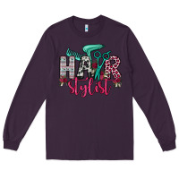Plum hair stylist Long Sleeve Tee - OliviaCreatesArt