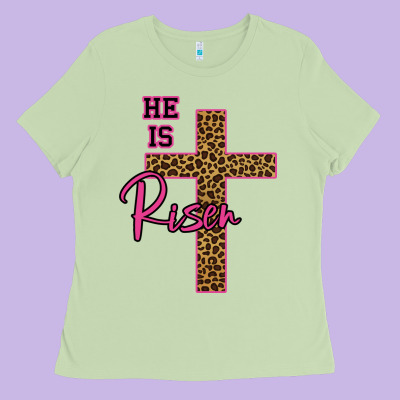 He Is Risen Leopard Ladies Tee Designed By Bettercallsaul