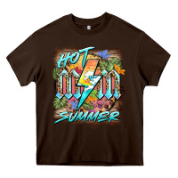 Chocolate Brown hot mom summer Heavy Core Tee - BarkalooDesign
