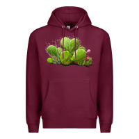Burgundy Desert Prickly Pear Cactus Premium Hoodie - LillyAllenDesigns