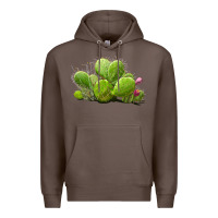 Coffee Desert Prickly Pear Cactus Premium Hoodie - LillyAllenDesigns