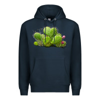 Navy Desert Prickly Pear Cactus Premium Hoodie - LillyAllenDesigns