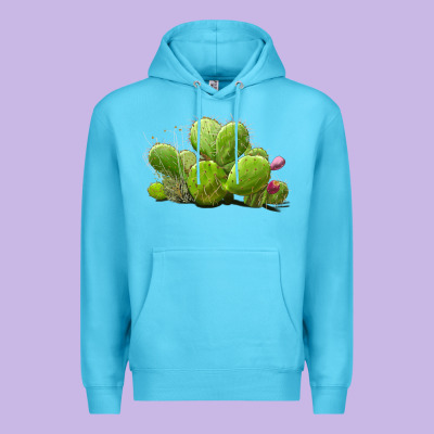 Desert Prickly Pear Cactus Premium Hoodie Designed By Lillyallendesigns