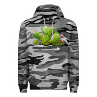 Slate Camo Desert Prickly Pear Cactus Premium Hoodie - LillyAllenDesigns