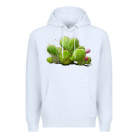 White Desert Prickly Pear Cactus Premium Hoodie - LillyAllenDesigns