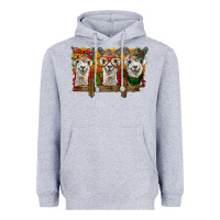 Heather Grey Christmas alpacas Heavyweight Hoodie - BarkalooDesign