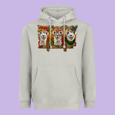 Christmas Alpacas Heavyweight Hoodie Designed By Barkaloodesign