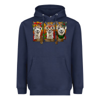Navy Christmas alpacas Heavyweight Hoodie - BarkalooDesign
