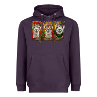 Plum Christmas alpacas Heavyweight Hoodie - BarkalooDesign