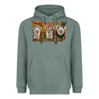 Sage Christmas alpacas Heavyweight Hoodie - BarkalooDesign