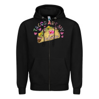Black Tacos Are My Valentine Zipper Hoodie - CowhideDigitalArt