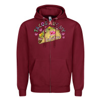 Burgundy Tacos Are My Valentine Zipper Hoodie - CowhideDigitalArt