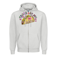 Dove Grey Tacos Are My Valentine Zipper Hoodie - CowhideDigitalArt