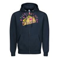 Navy Tacos Are My Valentine Zipper Hoodie - CowhideDigitalArt