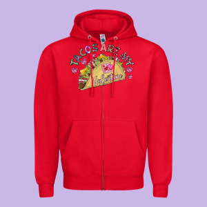 Tacos Are My Valentine Zipper Hoodie Designed By Cowhidedigitalart