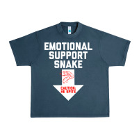 Midnight Navy Mens Crude Humor Inappropriate Emotional Support Snake Halloween Urban Heavy Tee - trangStudio