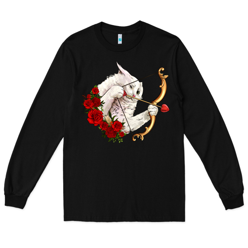 Cupid Cat Long Sleeve Tee by OliviaCreatesArt | Teevron